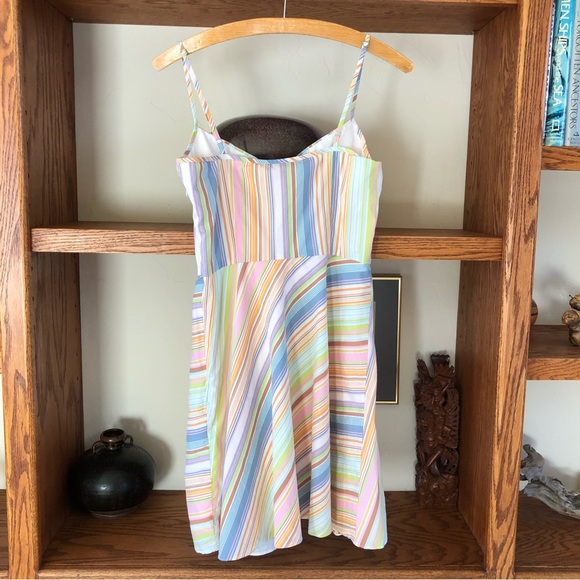 Trina Turk Vintage Y2K Pastel Striped spaghetti strap mini dress - Picture 2 of 9